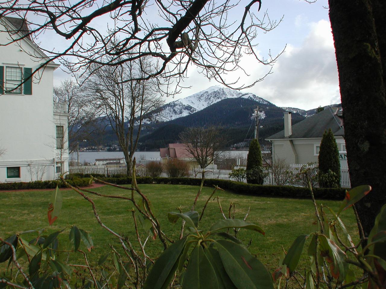 Governor's Mansion, Juneau and view over Gastineau Channel to Douglas Island