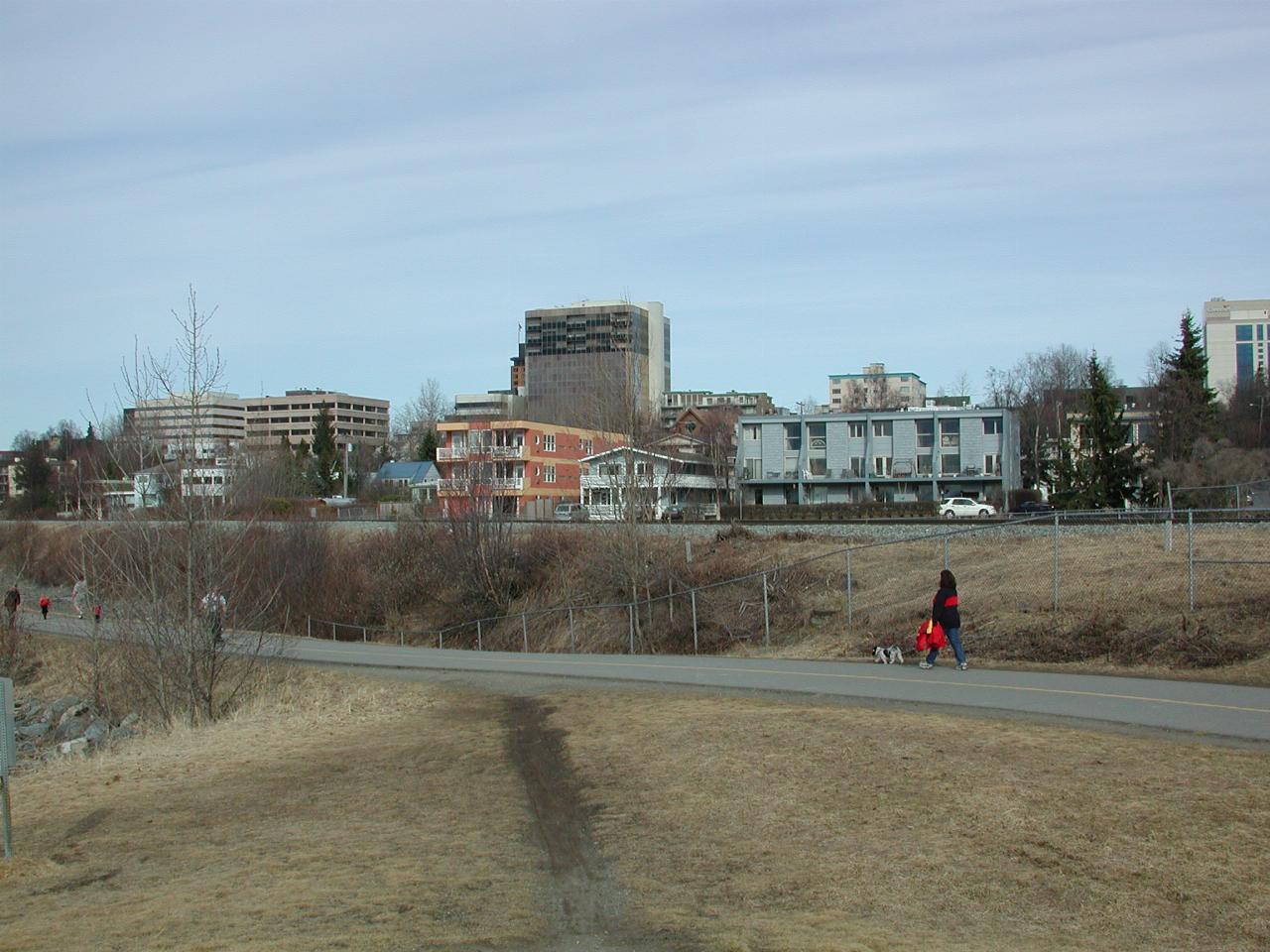 Western end of Anchorage, as seen from the walking trail