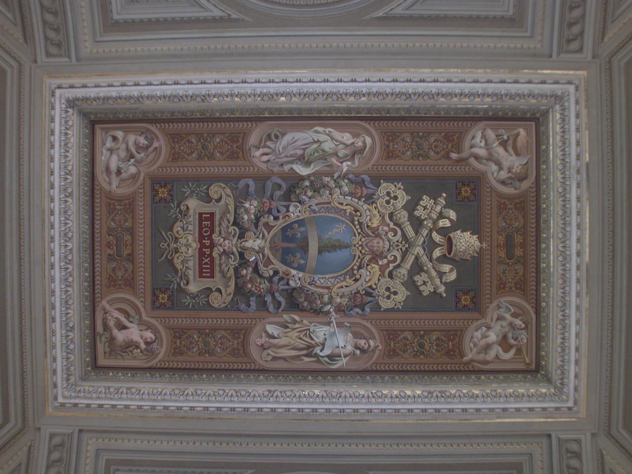 Ceiling with Pope Leo 13th crest