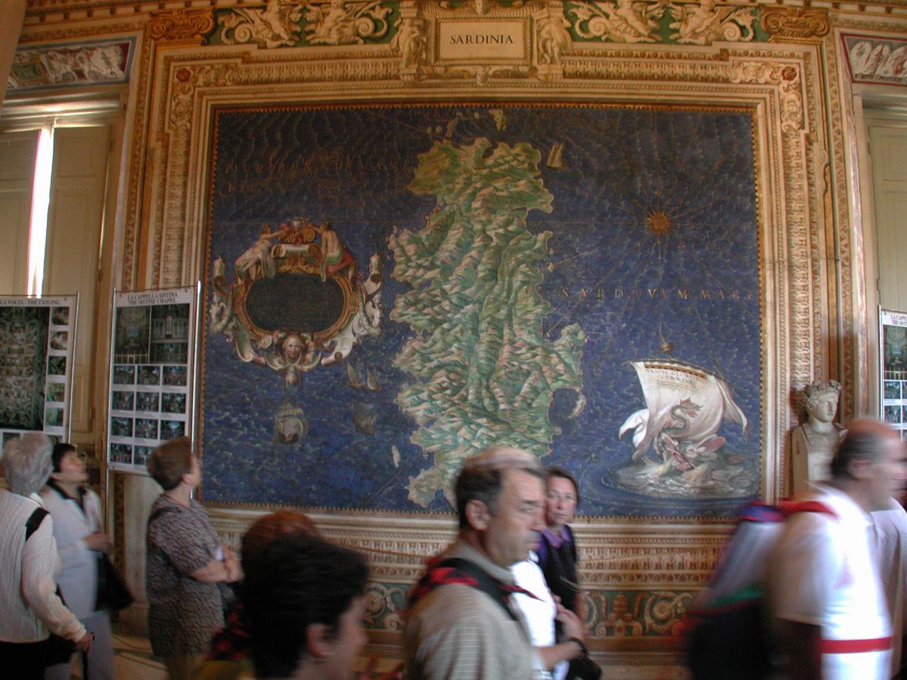 Map of Sardinia, as a piece of art on the wall