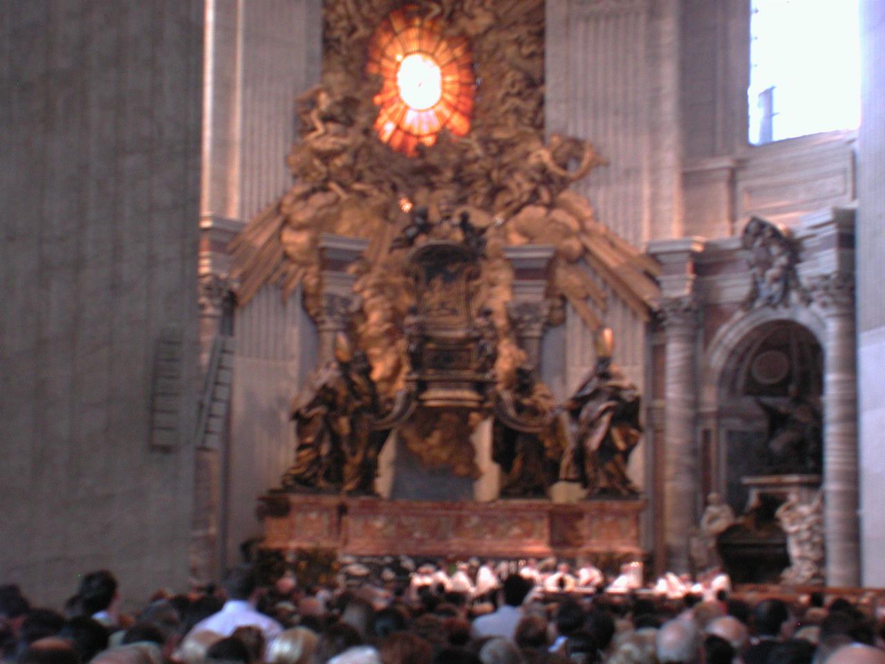 Bernini's 'Chair of St. Peter' Statue behind main altar of St. Peter's Basilica