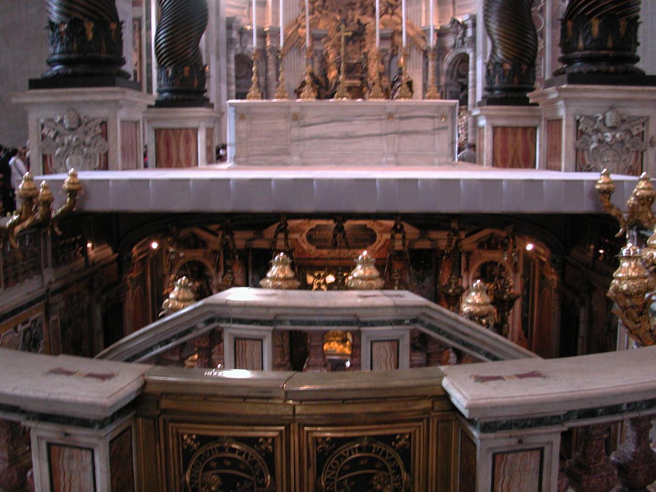 Beneath the altar in St. Peter's Basilica