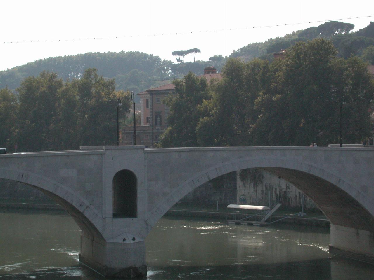 Large horse sculpture on hill overlooking Tiber