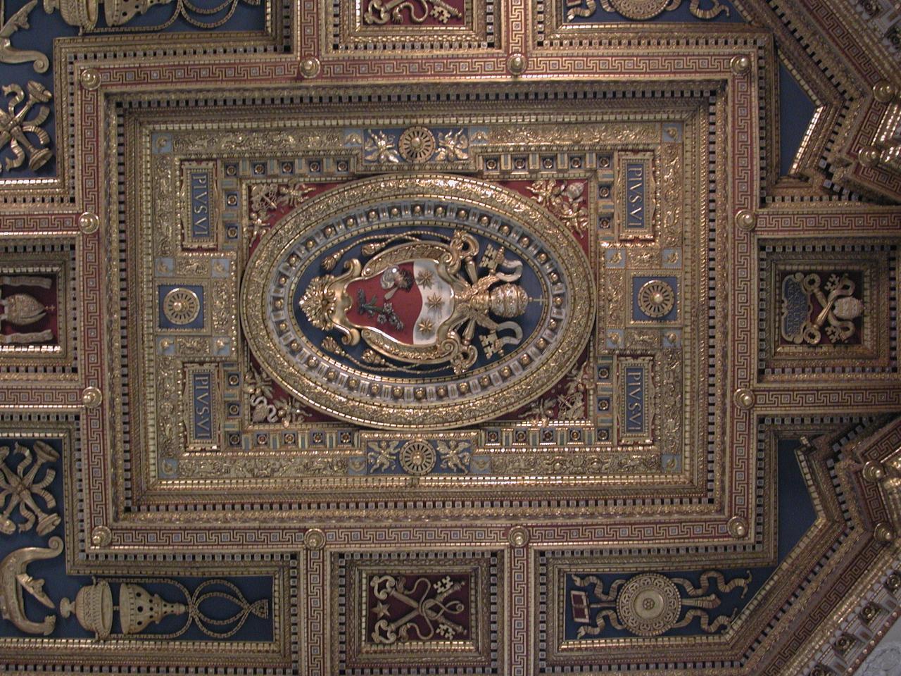 Papal crest on St. John Lateran ceiling