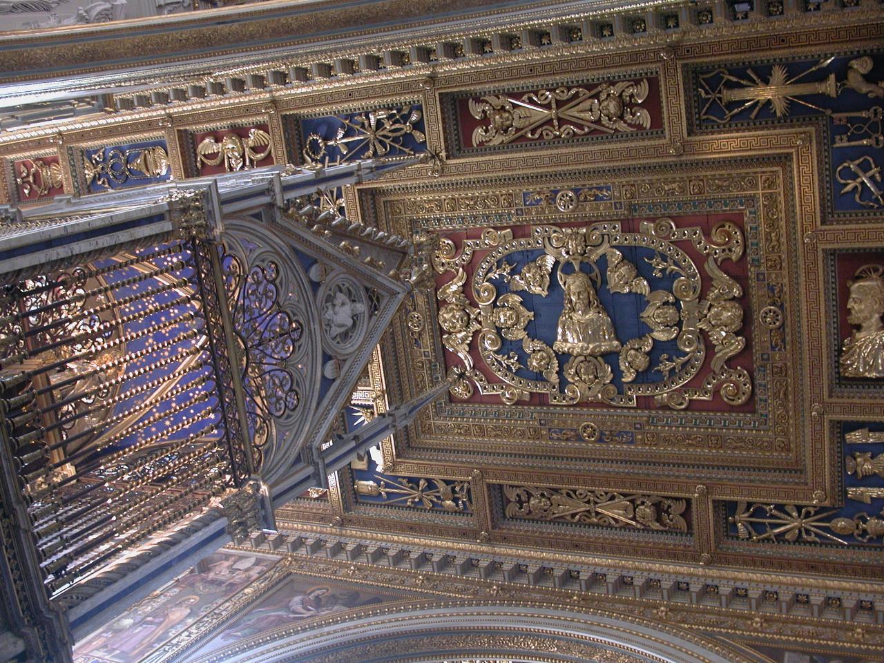 Christ on ceiling looking down on altar at St. John Lateran