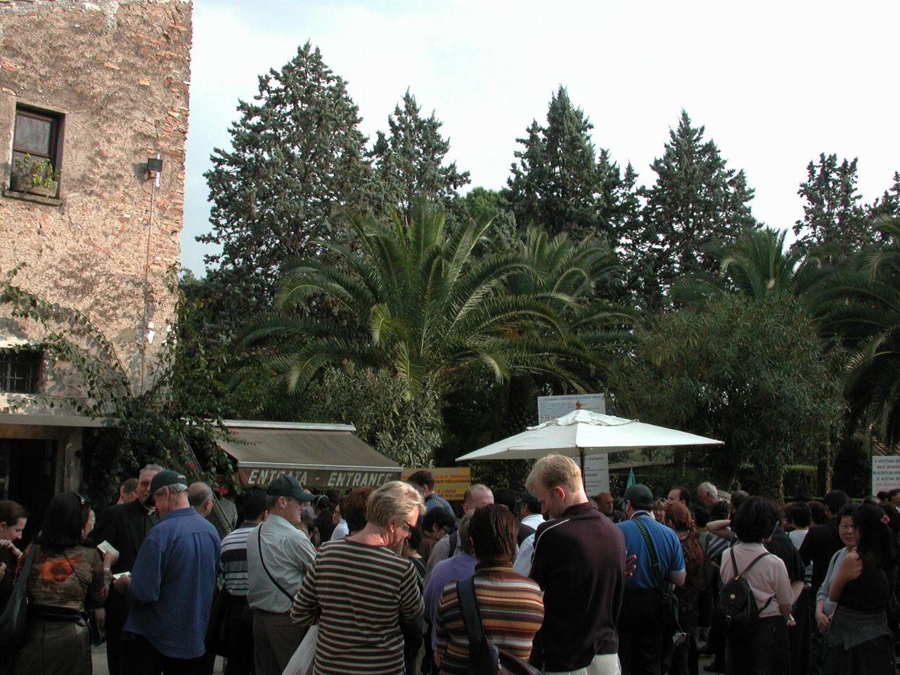 Group N awaiting admission to catacombs