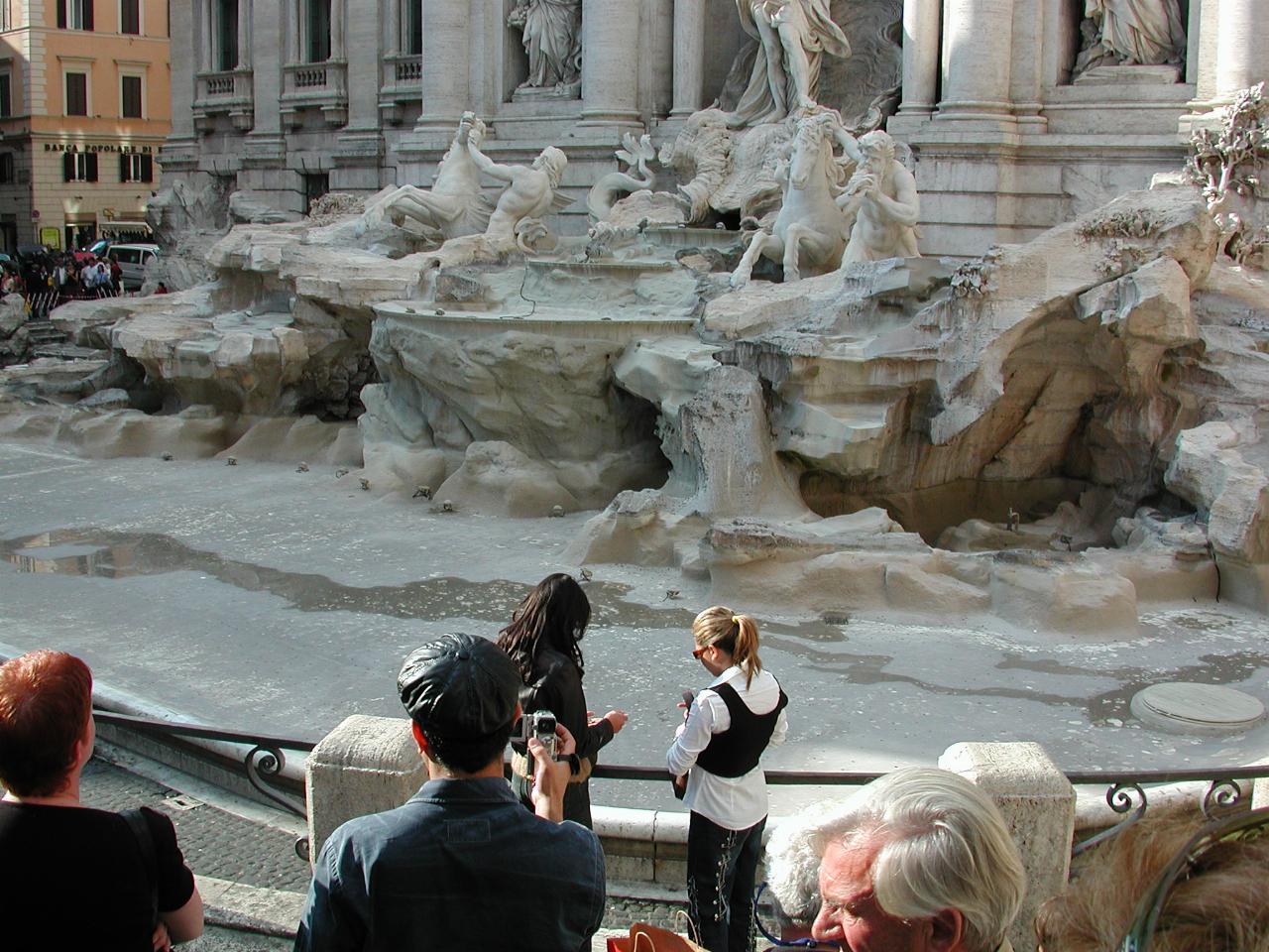 Trevi Fountain, without water - drained on Monday to remove coins