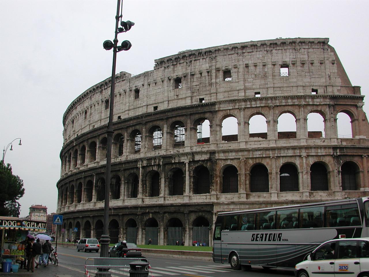 Colosseum's intact wall section