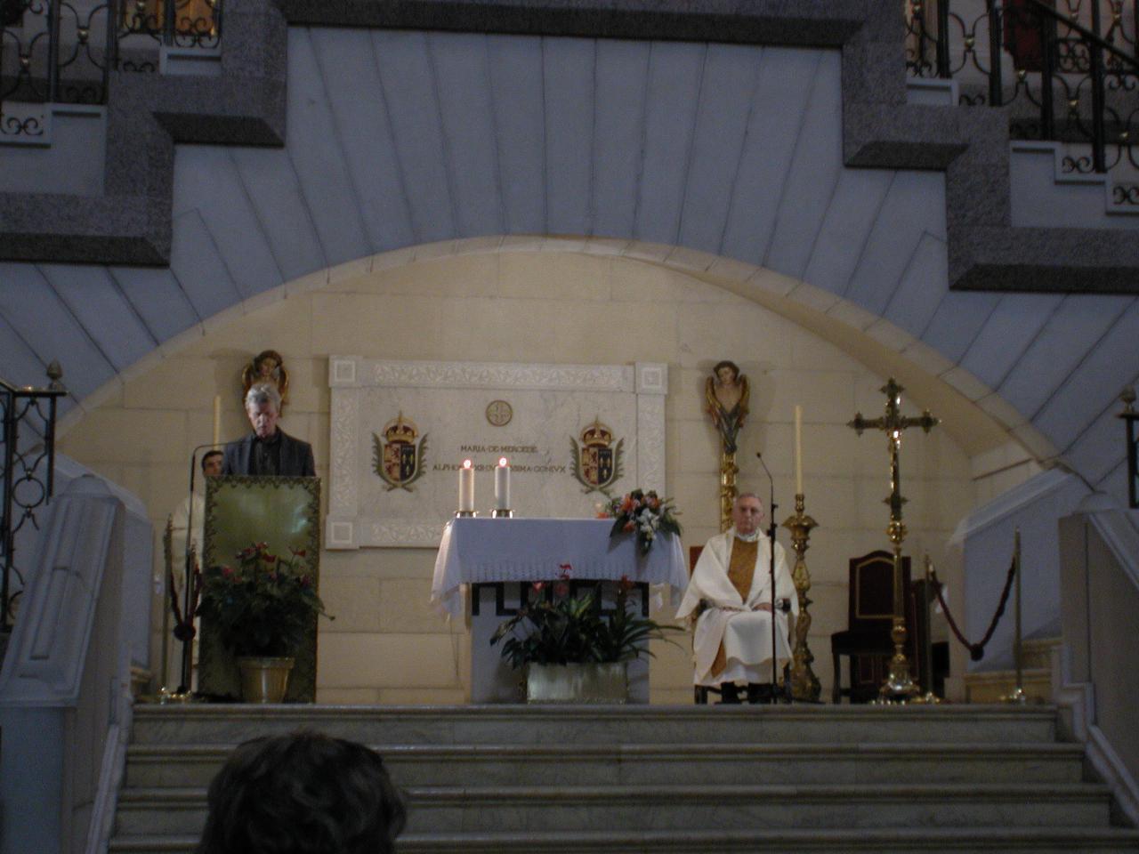 Peter Harris reading during Mass at Almudena Cathedral, Madrid