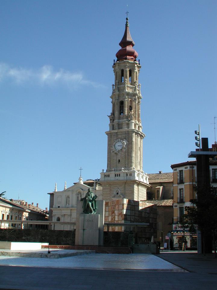 Town clock in Zaragoza, near Basilica of Our Lady of Pilar