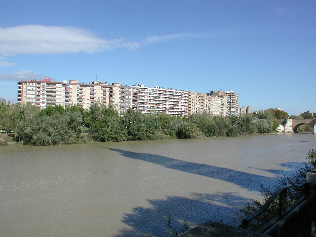 Apartment buildings on Rio Ebro in Zaragoza