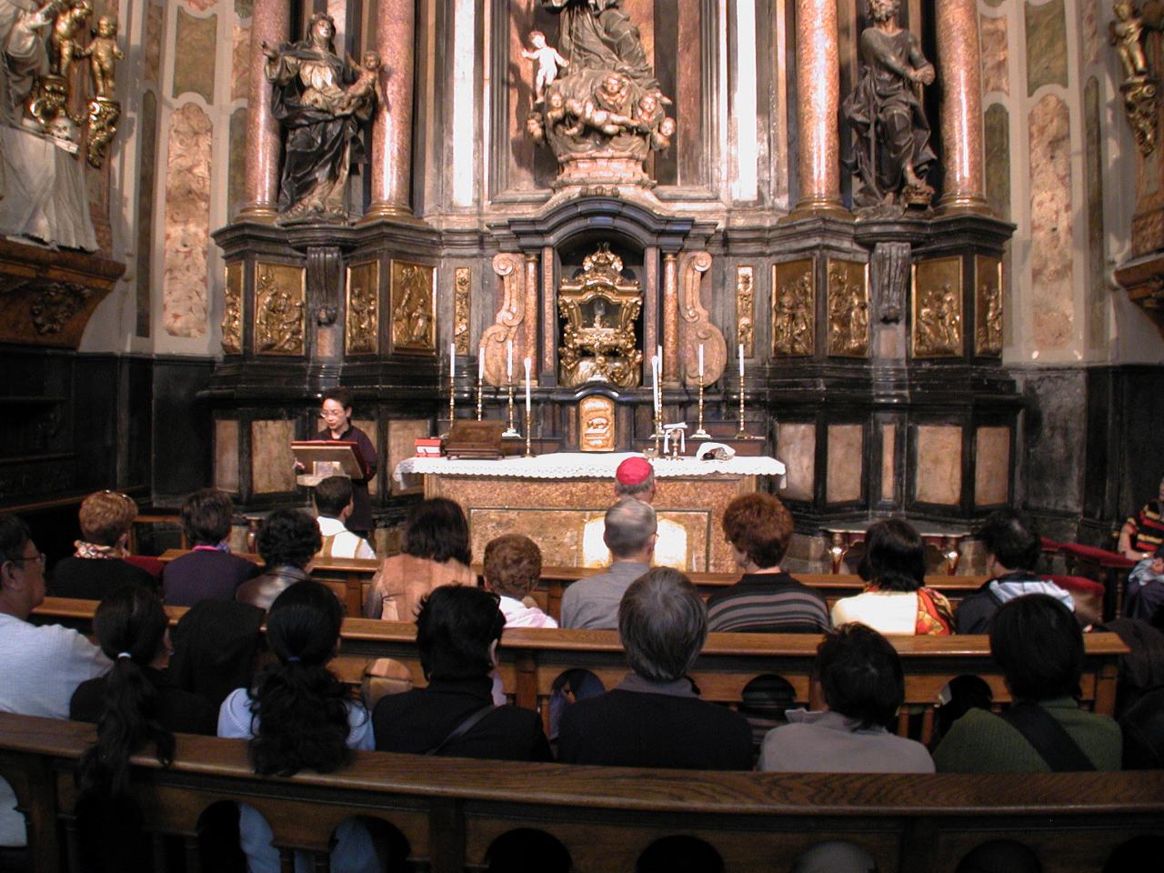 Mass in St. Anthony's Chapel in Basilica of Our Lady of Pilar in Zaragoza
