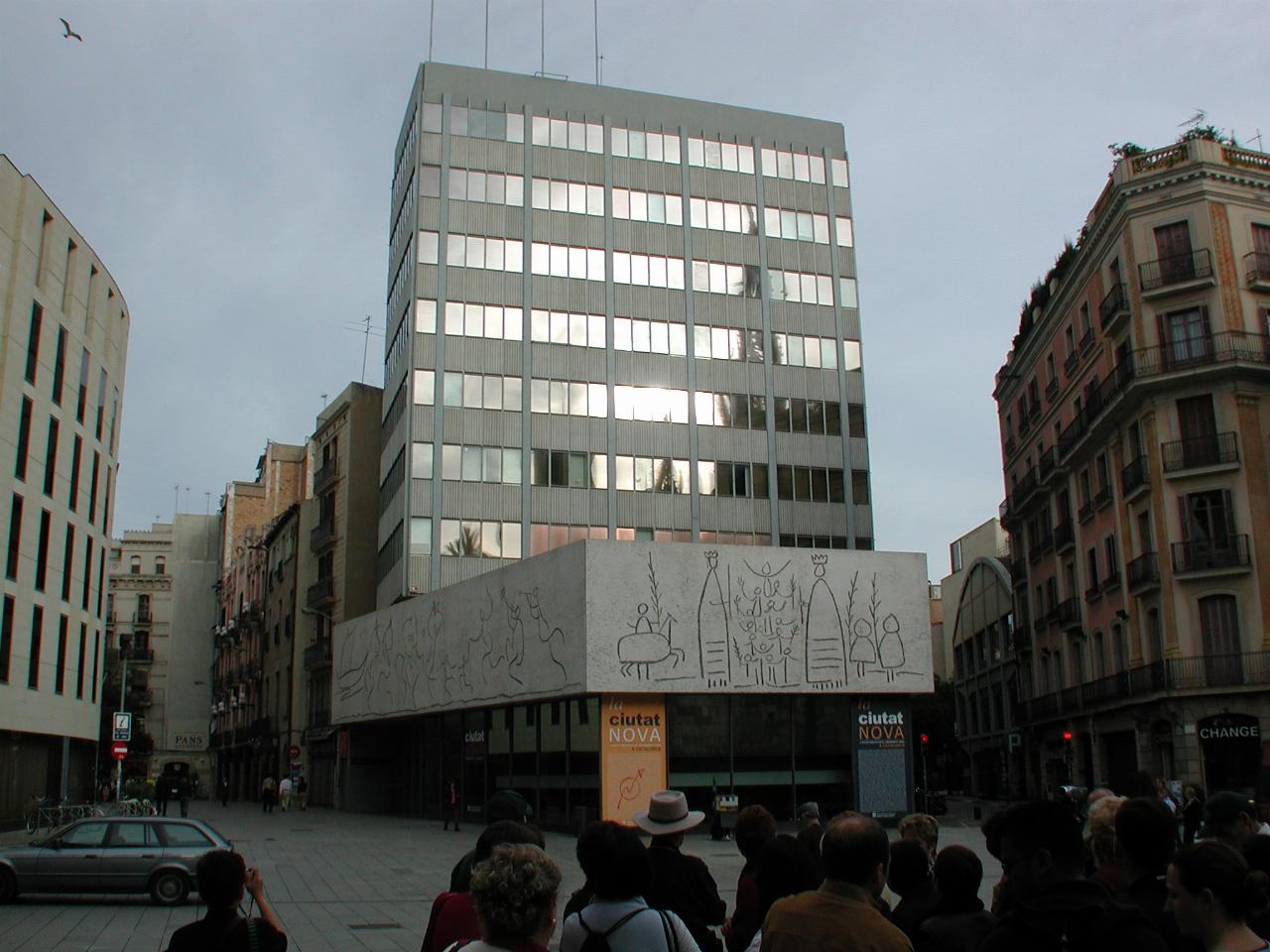 Building with Picasso drawing as decoration