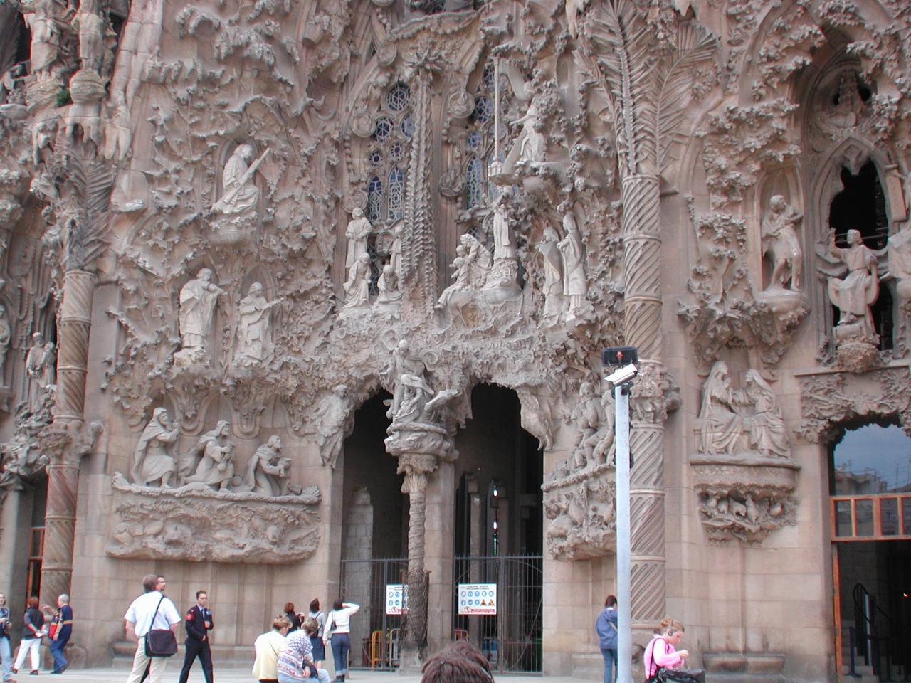 Close up of detailed carving at eastern entrance