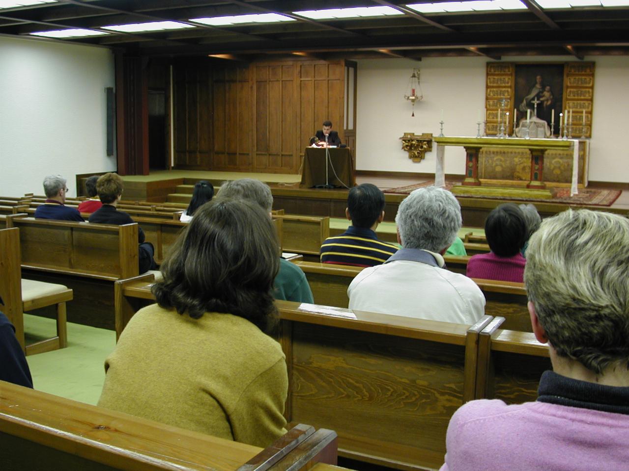 Father Mark giving his reflection at Opus Dei house at University of Barcelona?