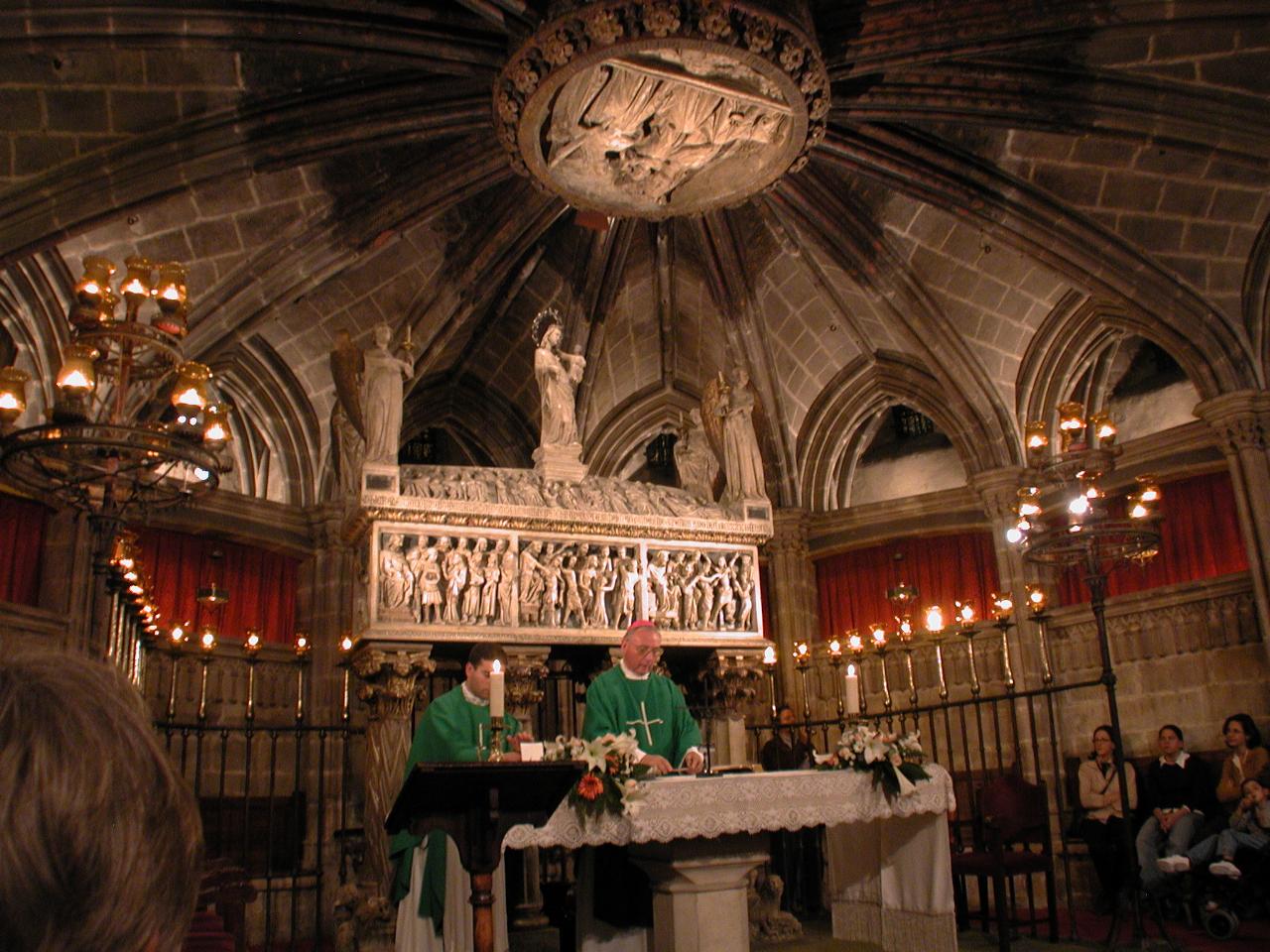 Mass at crypt of St. Eulalia, Barcelona Basilica