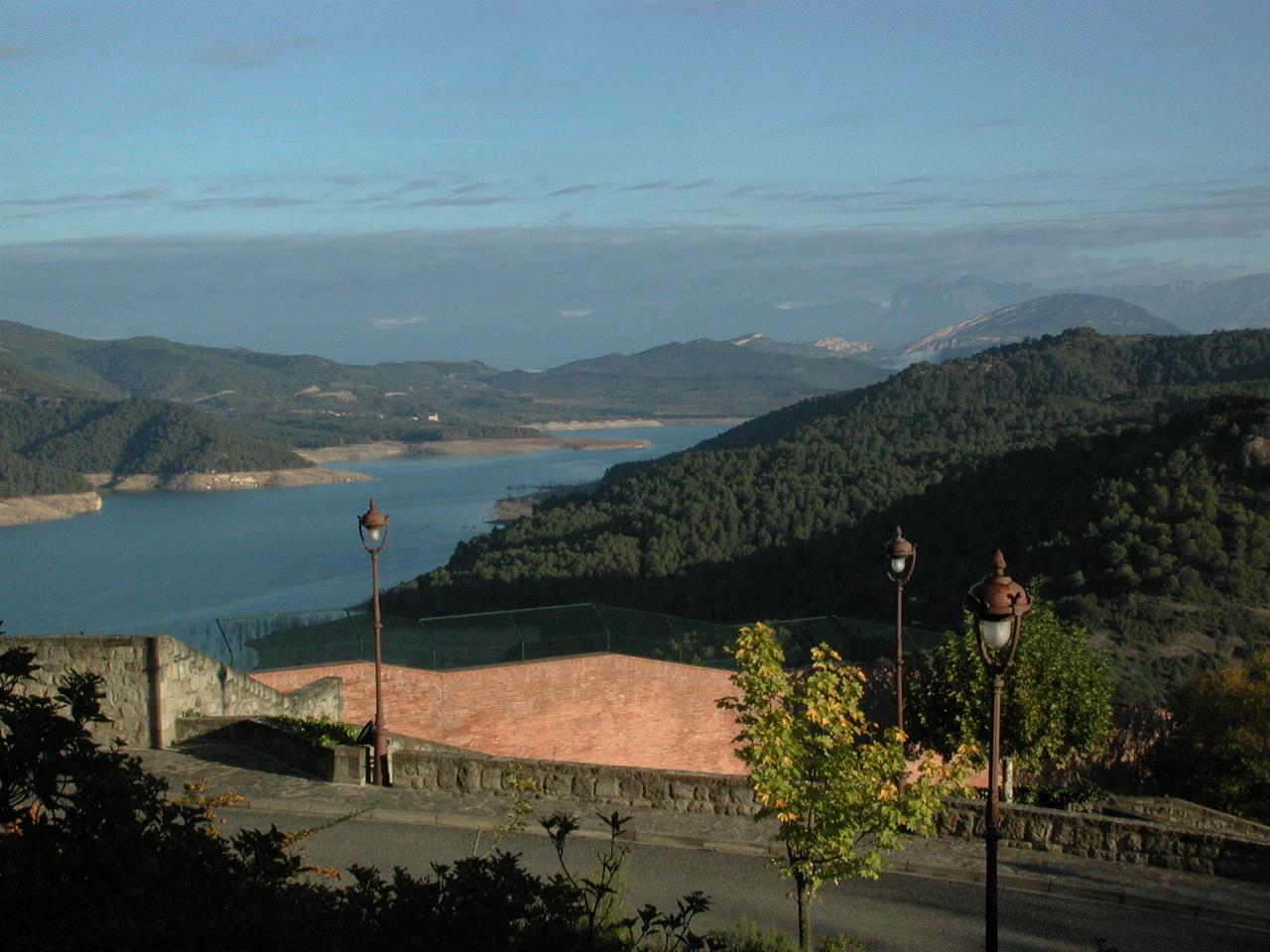 Pyrenees and reservoir at Torreciudad Shrine