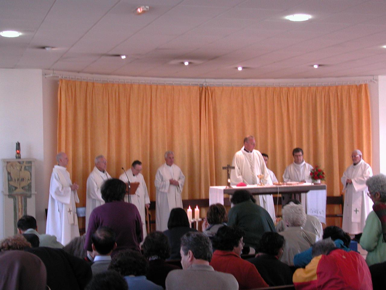 Australian and British Mass at chapel of Sts. Cosmos and Damien at Lourdes