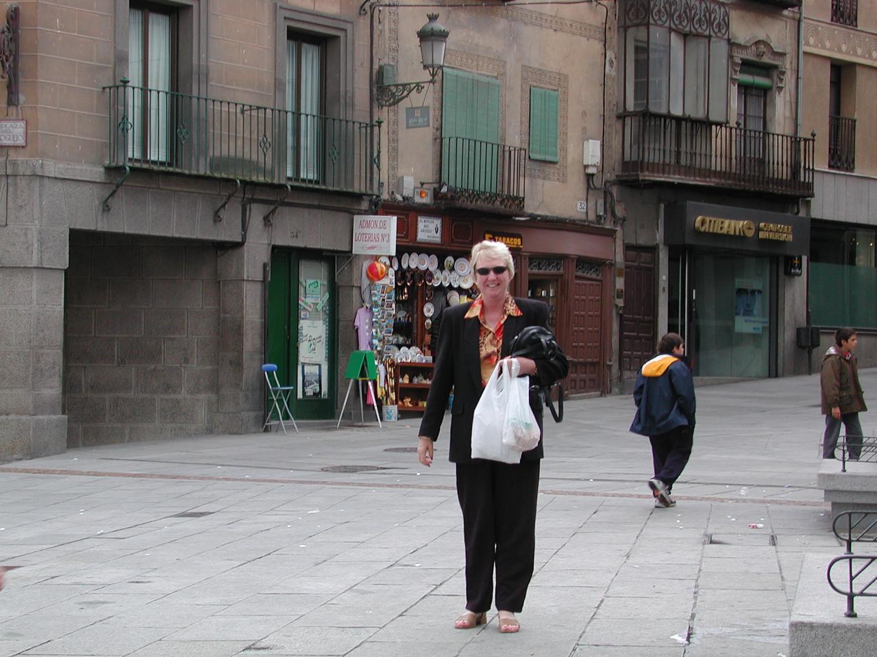 A happy Yvonne with success in Spanish shopping