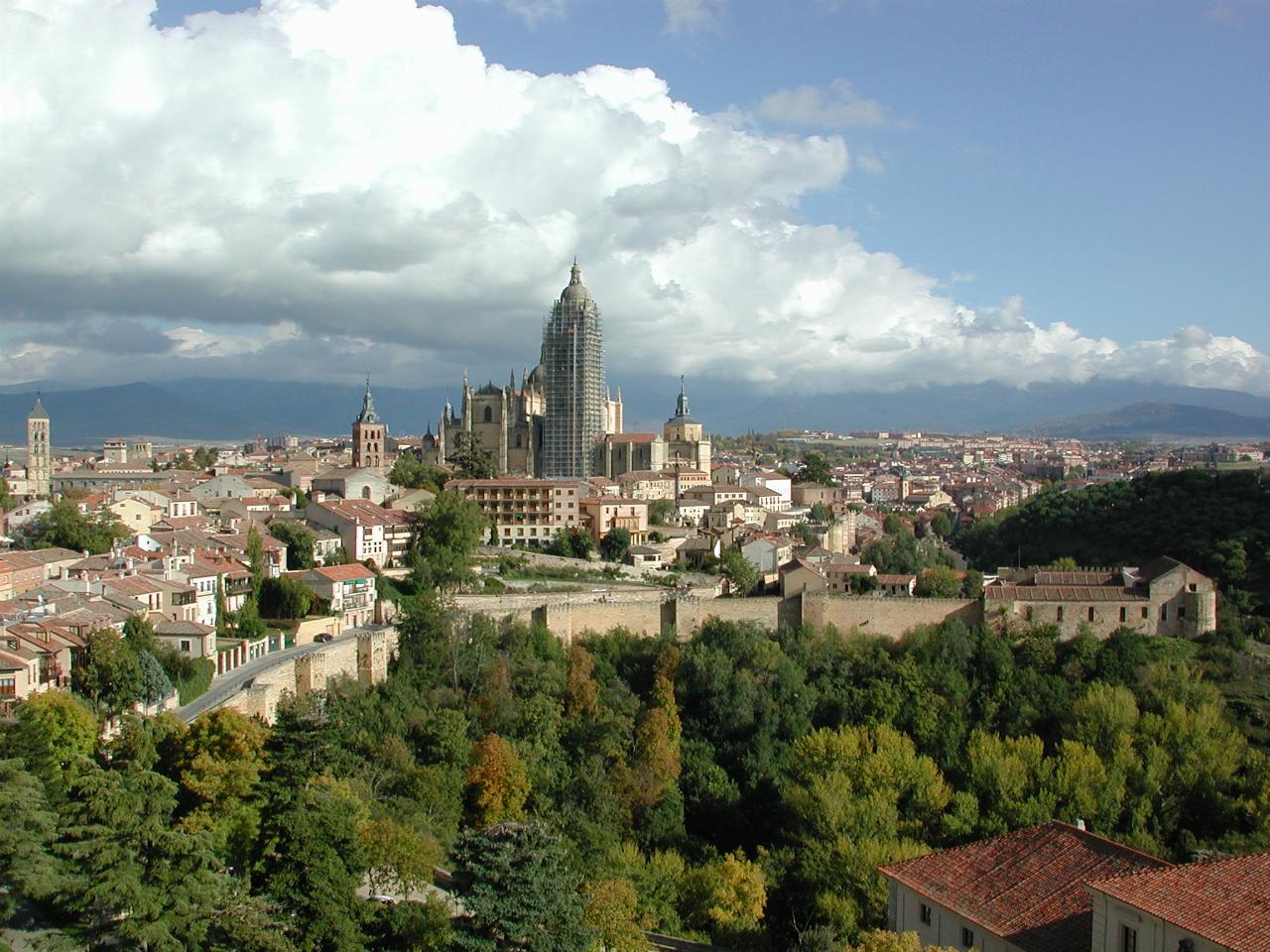 View of Segovia's old town from John II Tower at Alcazar de Segovia