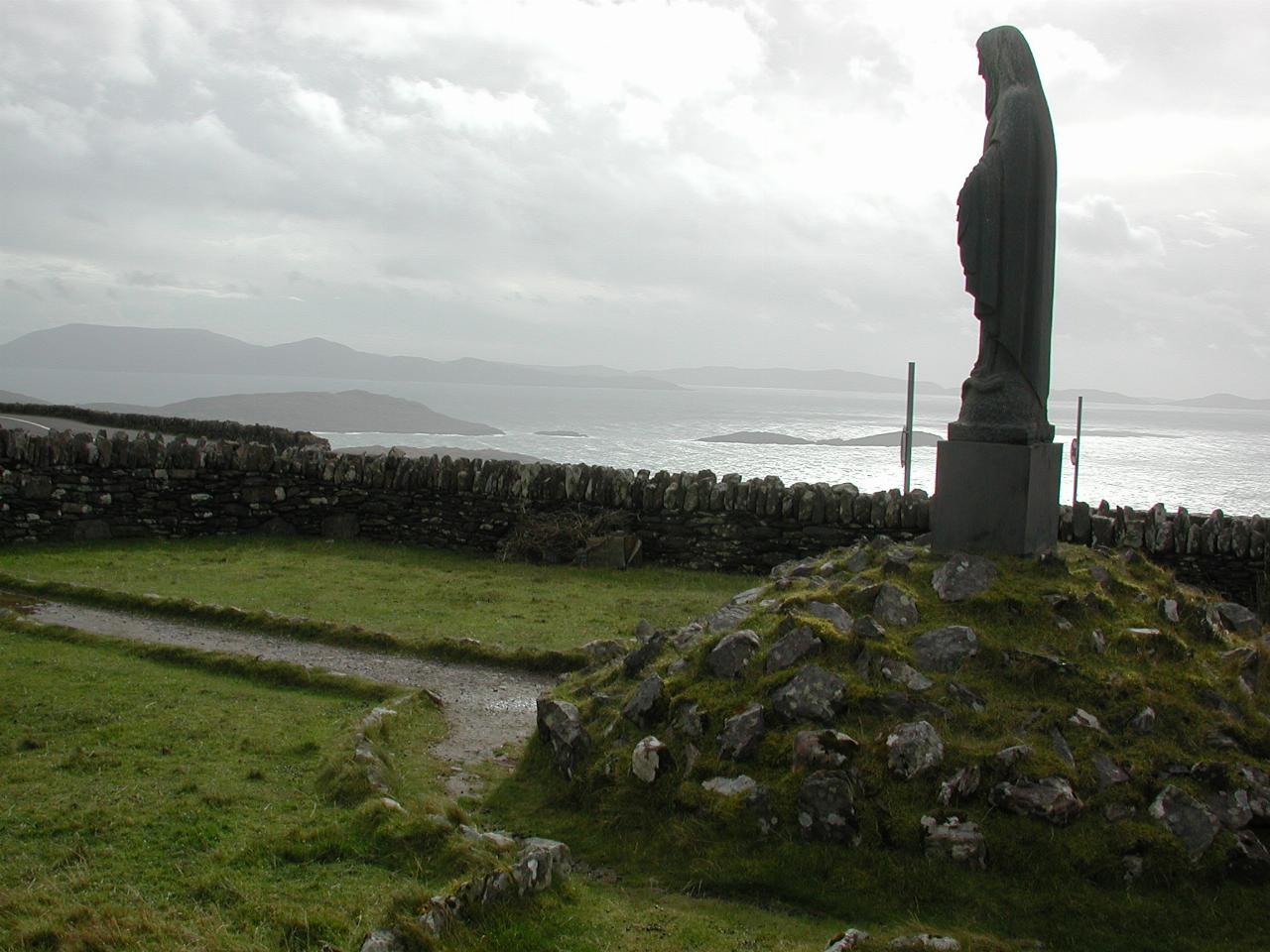 Blessed Virgin Mary at Commakista Pass, Ring of Kerry, looking towards Lamb's Head