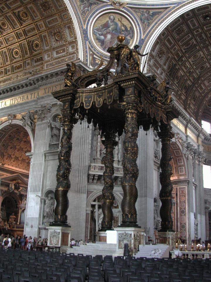 Altar of St. Peter's, with Bernini's Baldacchino