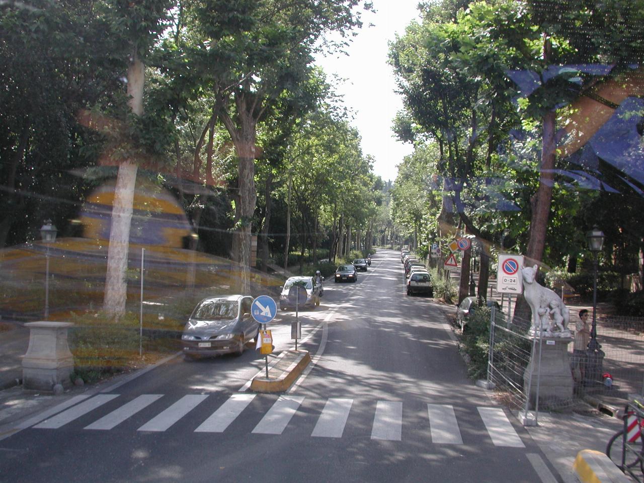 Road to Piazzale Michelangelo runs through park like properties