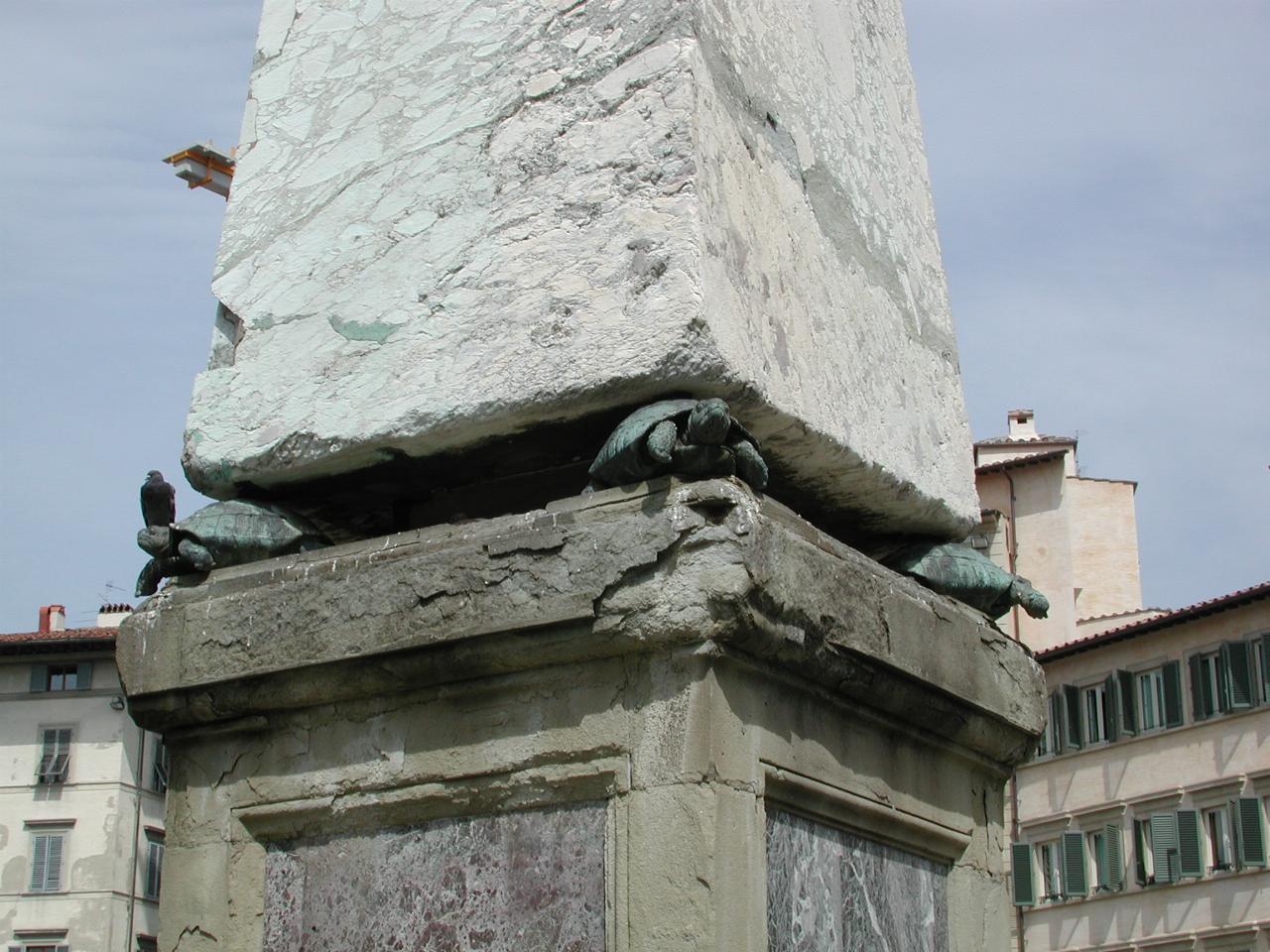 Obelisks in Piazza Santa Maria Novella sit on turtles