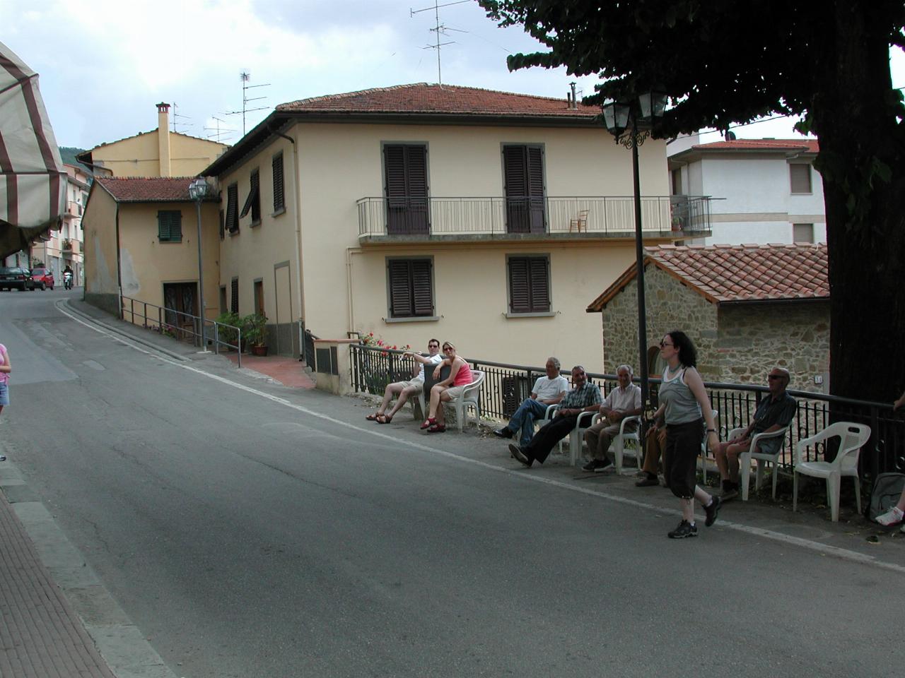 Main street of Santa Brigida,  with locals 