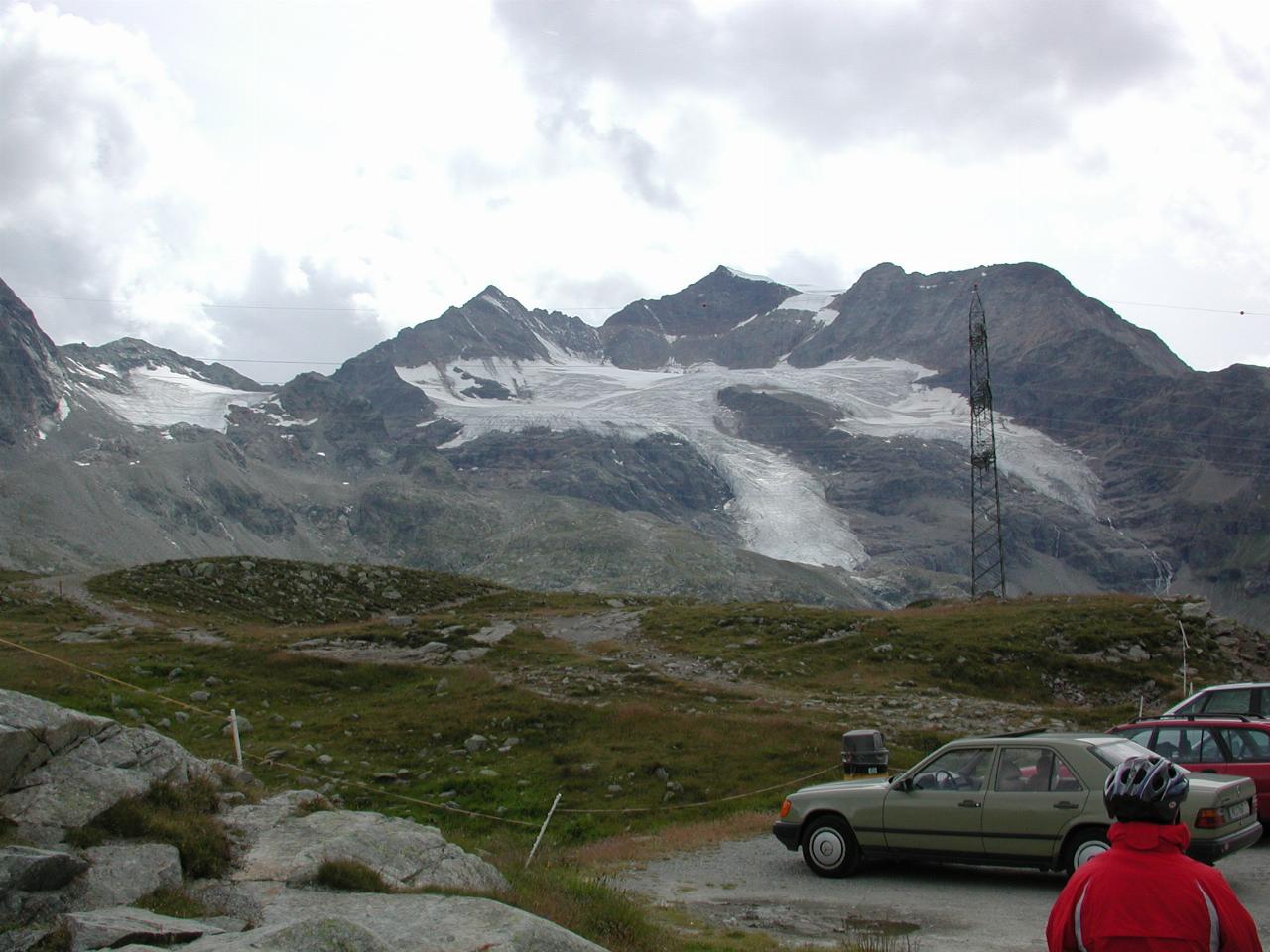 Still snow in the glaciers atop Bernina Pass