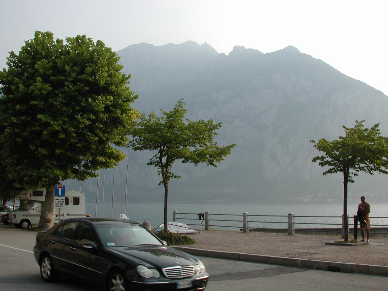 Looking towards Lecco (across Lake Lecco) on a hazy morning