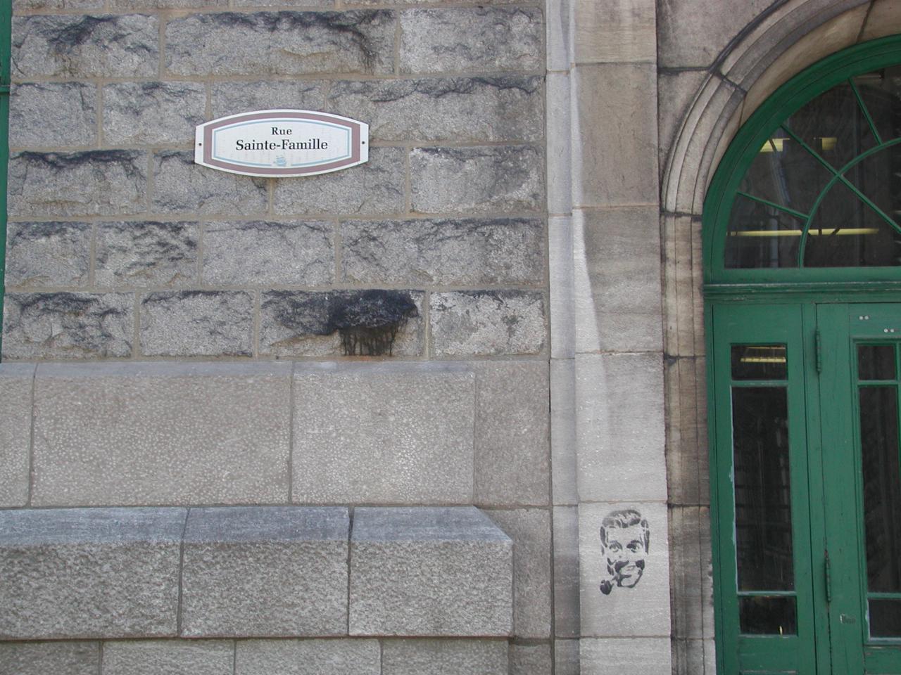 Amusing image on side of building in Latin Quarter, Old Town Quebec City