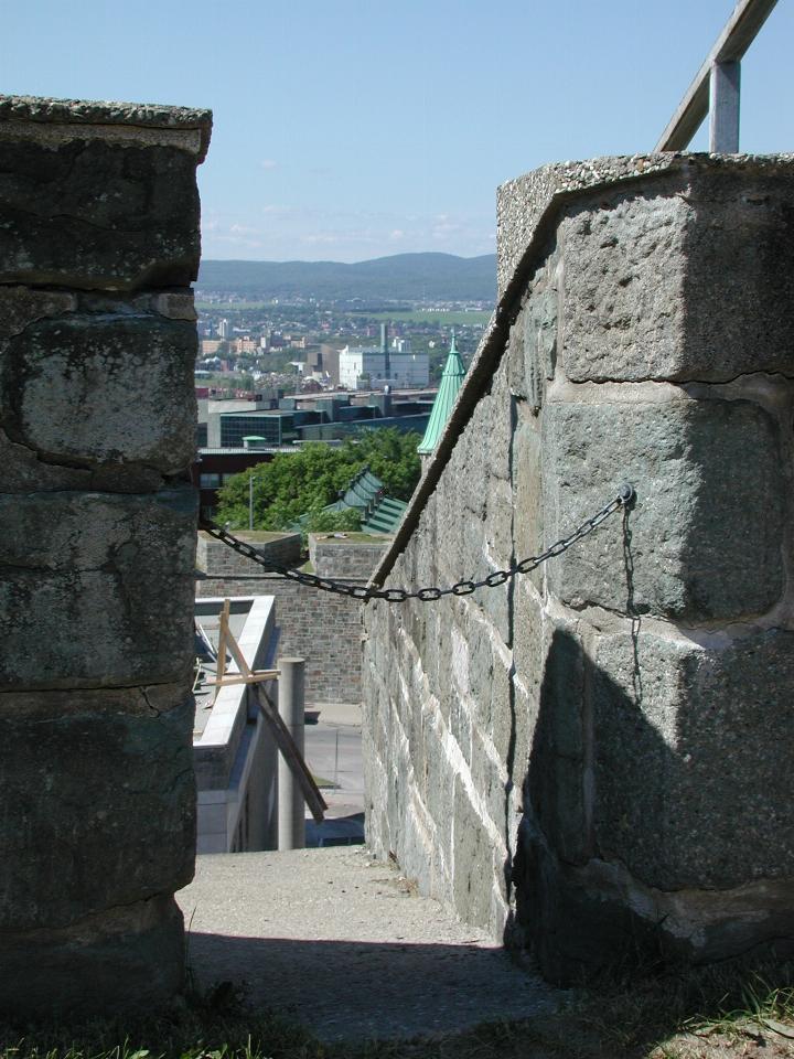 Looking north through city walls