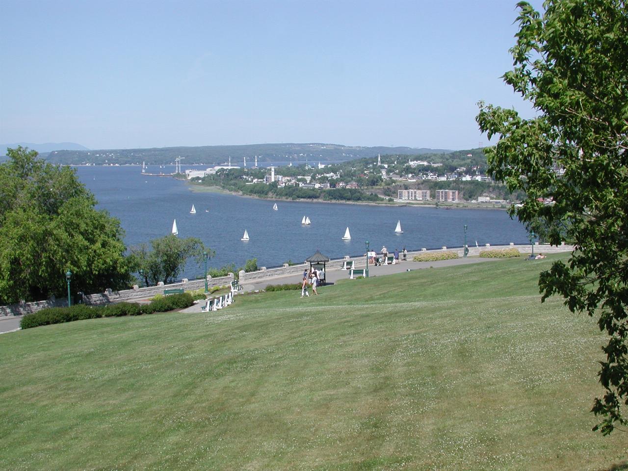 Looking downstream along the St. Lawrence River from Citadel ramparts