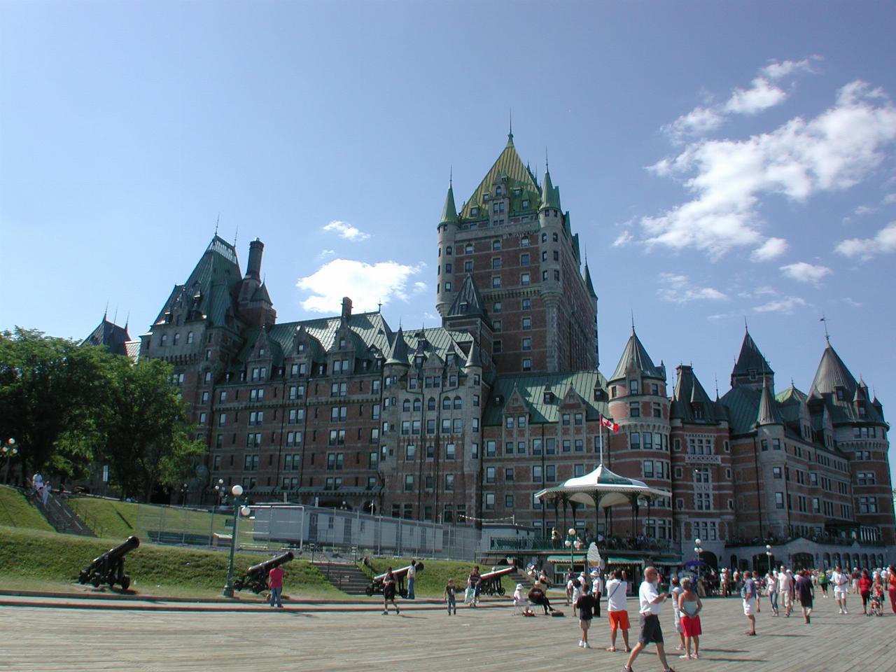 Chateau Frontenac from Terrasse Dufferin along back of hotel