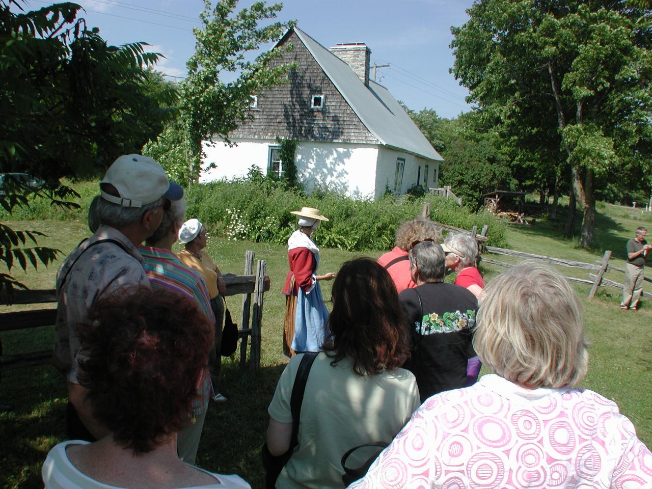 Our period costume guide telling us about the house