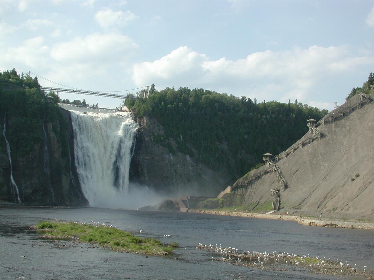 Montmorency Falls, north of Quebec City, but no longer on Île d'Orleans