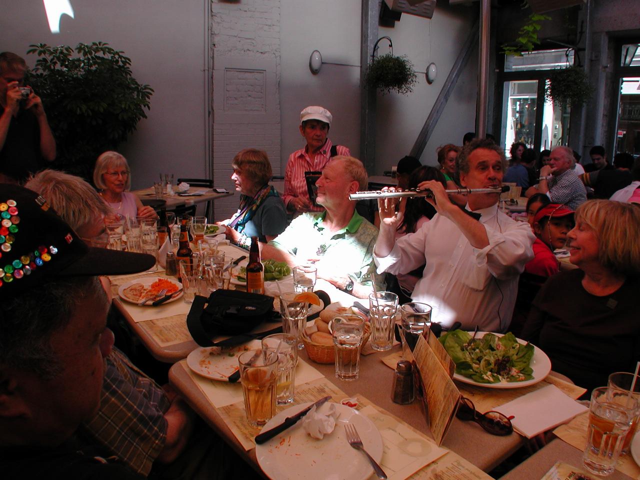 At lunch, the musician sat at our table after a request!