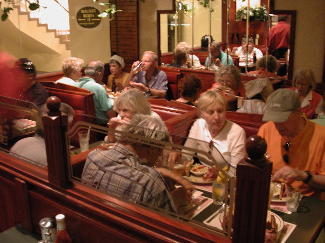 KPLU Tour group enjoying lunch at Reuben's Delicatessen, downtown