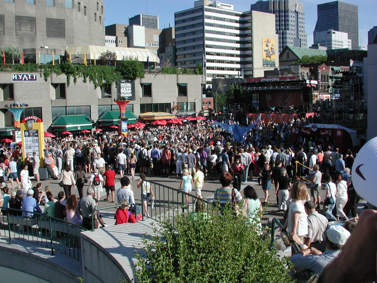 The Festival Parade starting on Rue Sainte Catherine and working through Place des Arts to Boul de Maisonneuve