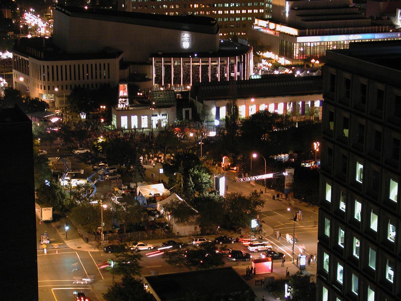 View from my hotel room (21st floor) of Montreal and Place des Arts