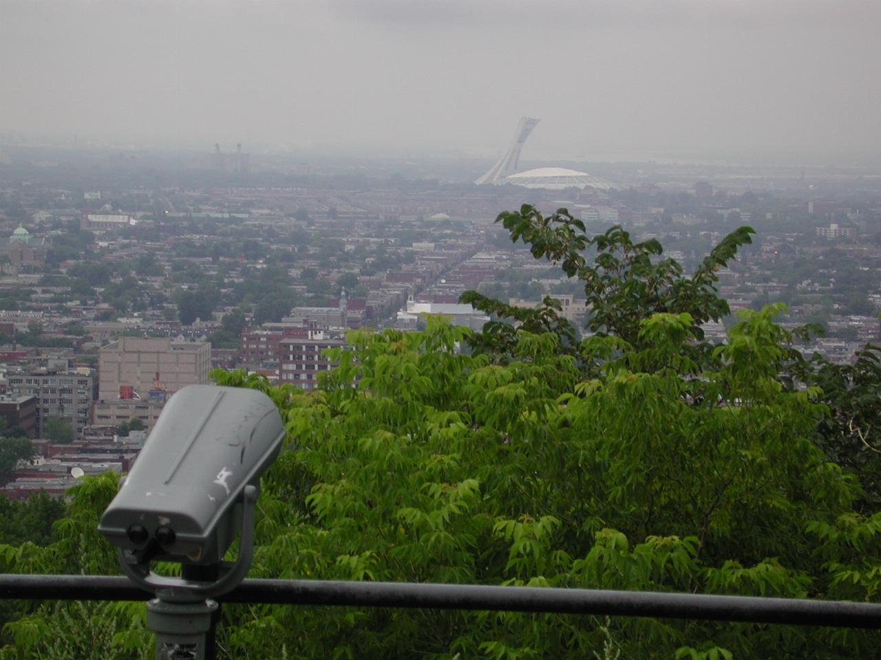 A view of the Olympic Stadium from Mont Royal