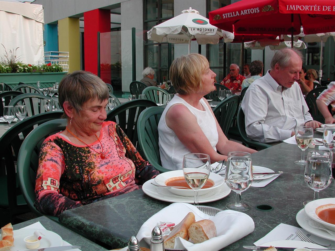 Barbara Neeb, and June and Greg Dallaire at farewell dinner