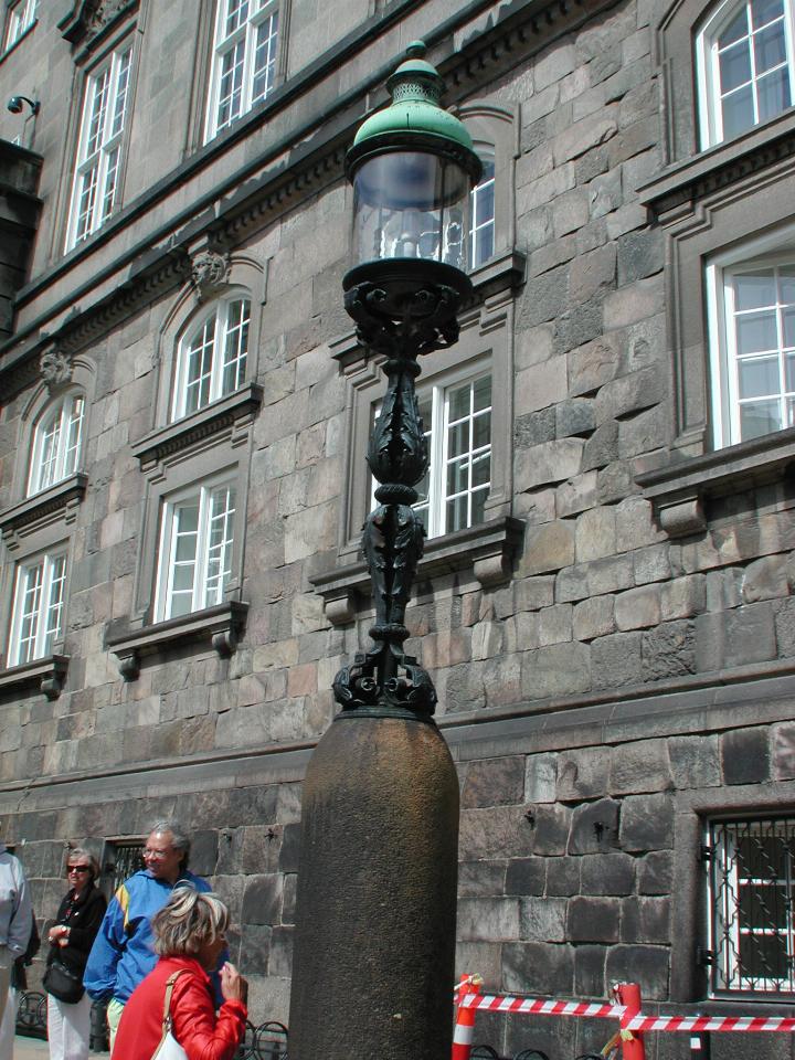 KPLU Viking Jazz: Compact Fluorescent Bulb in old style lighting in Christiansborg