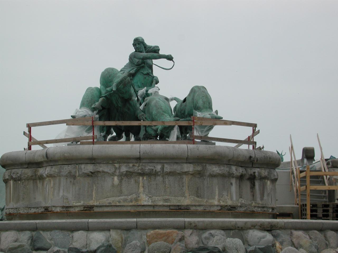 KPLU Viking Jazz: Gefion Springvandet (fountain) undergoing restoration,  next to St. Albans