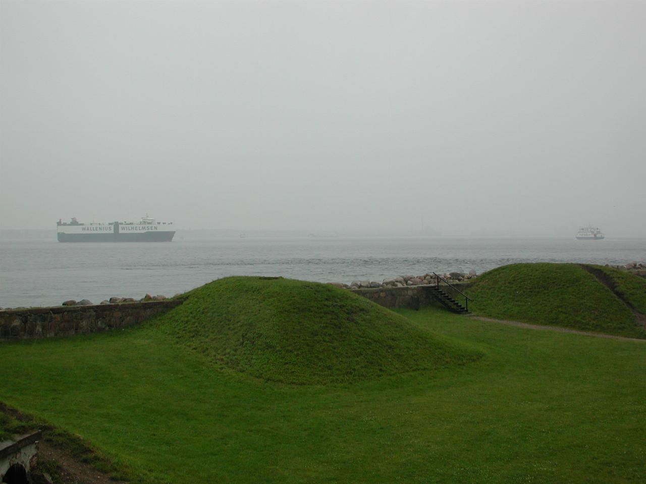 KPLU Viking Jazz: Ships in the :resund passing Helsingør Slot (Castle)