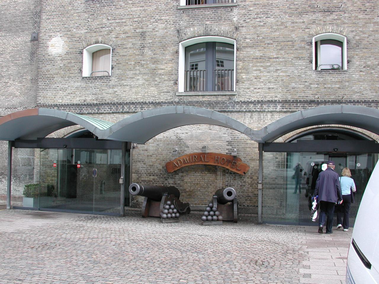 KPLU Viking Jazz: Entrance to Admiral Hotel, where we stayed in Copenhagen.  My room was above the window on left