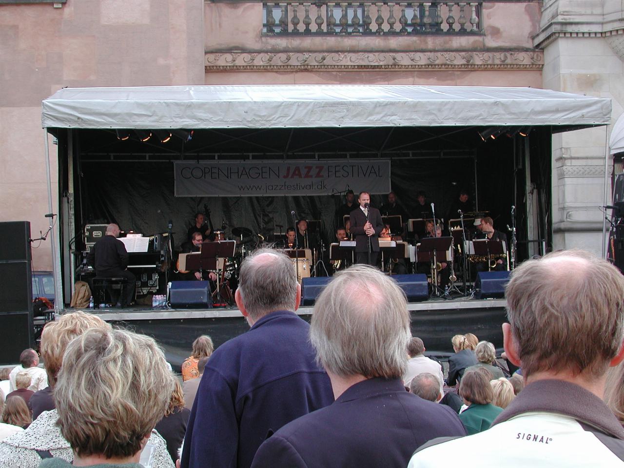 KPLU Viking Jazz: DR (Danish Radio) Big Band leader introducing concert at Nytorv