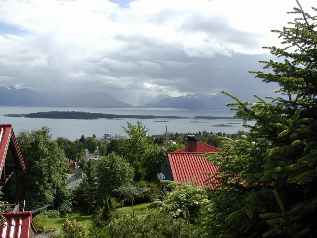 KPLU Viking Jazz: Looking over Molde to the fjord and its islands and distant rain