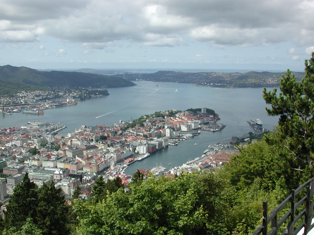 KPLU Viking Jazz: View of Bryggen area of Bergen from Mount Fløyen